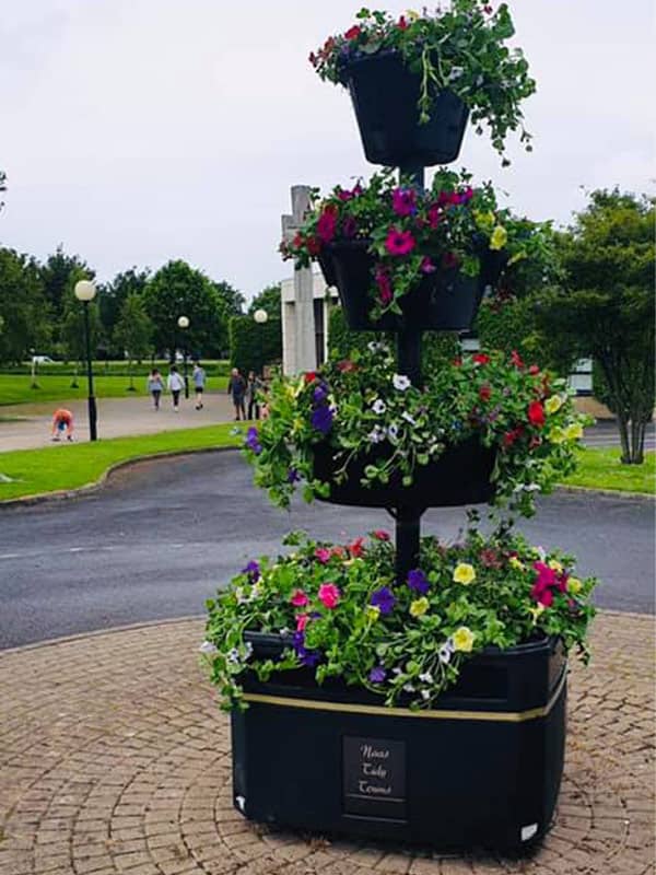 Image of LiffeyVale flowers in tiered planters