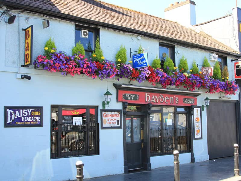 Image of LiffeyVale flowers in window boxes outside Naas pub