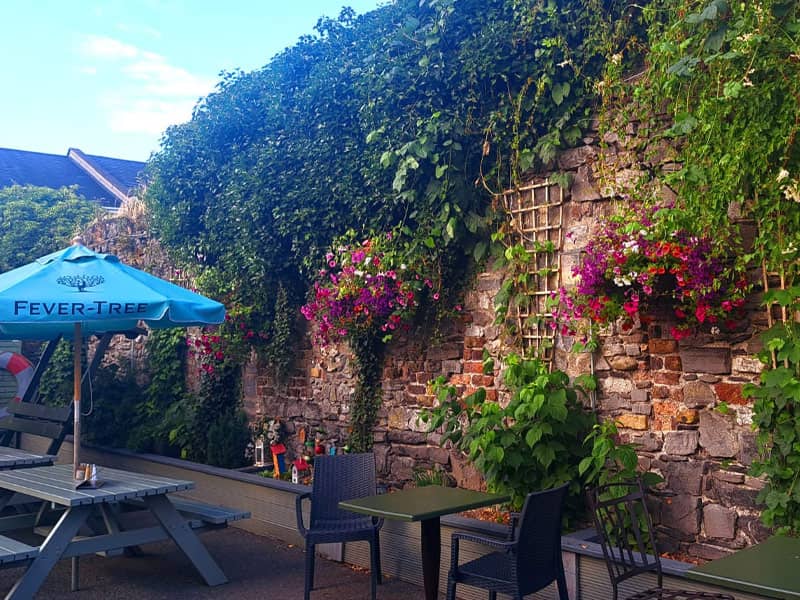 Liffey Vale Nurseries Floral Displays - Pub courtyard filled with flowers